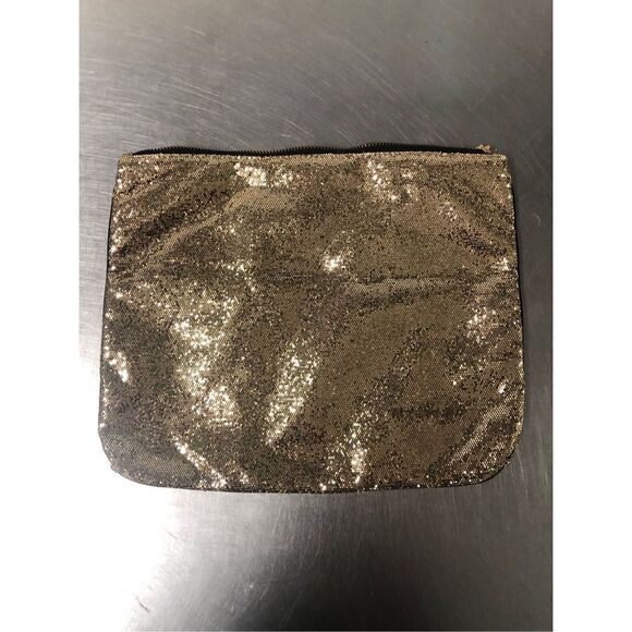 Victoria’s Secret Women’s Gold Shimmery Zip Up Makeup Cosmetic Bag - Picture 1 of 6